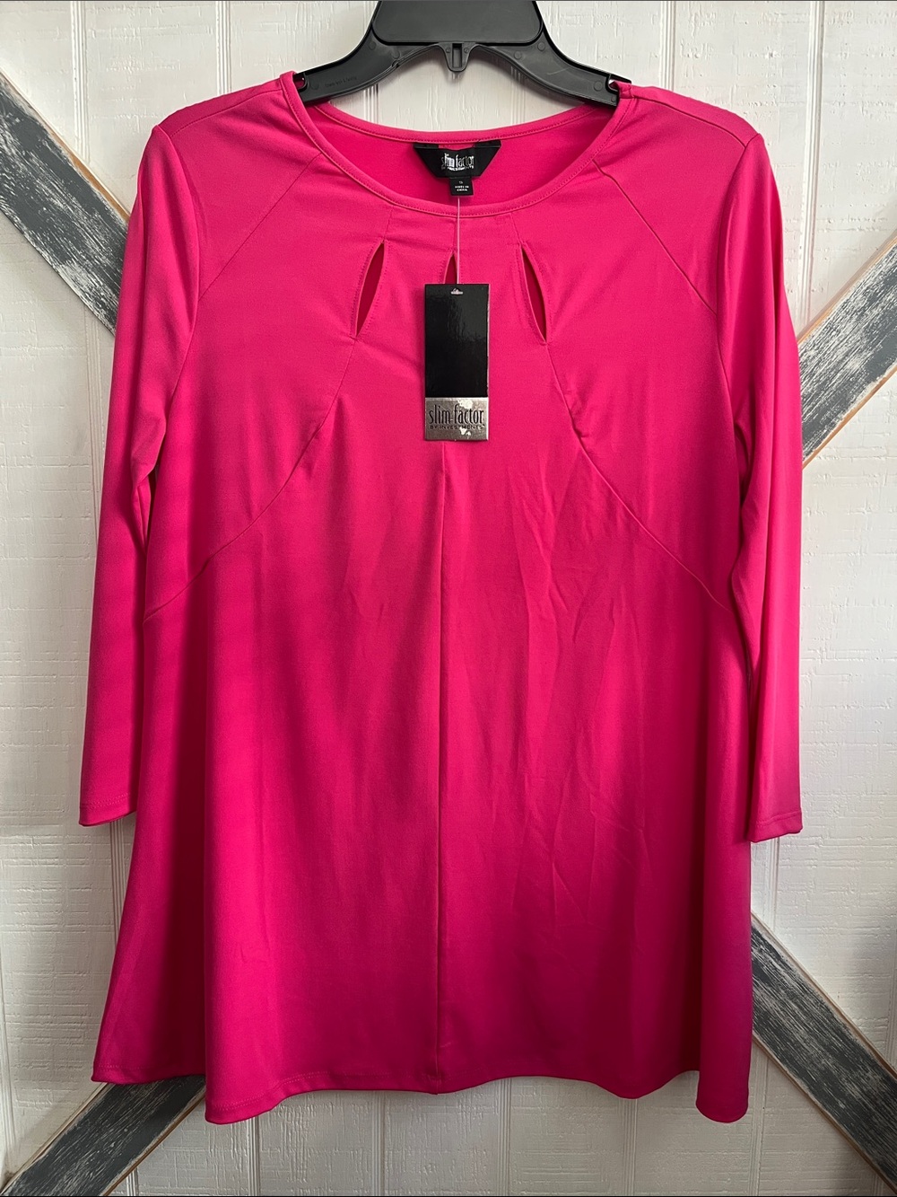 Investments Slim Factor Bright Fuchsia Long Sleeve Tunic